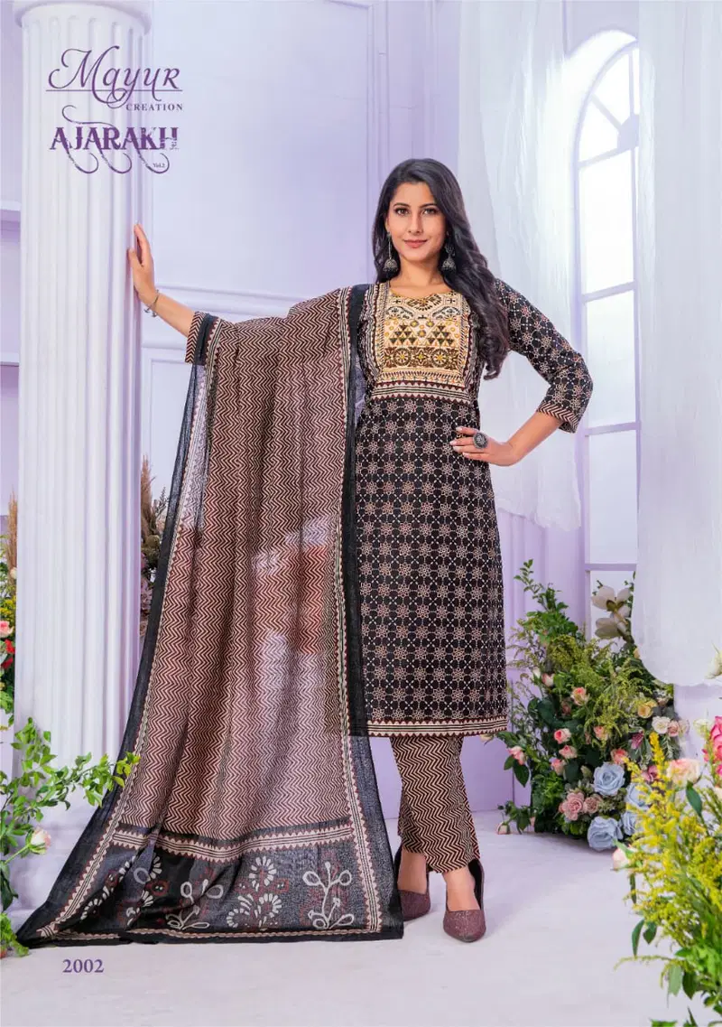 Ajarakh Vol 2 By Mayur Cotton Printed Kurti With Bottom Dupatta Wholesale Clothing Suppliers In India
